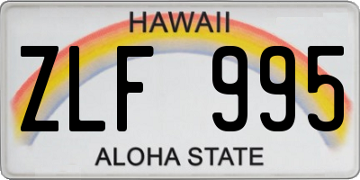 HI license plate ZLF995