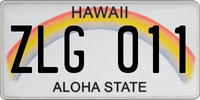 HI license plate ZLG011