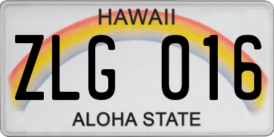 HI license plate ZLG016