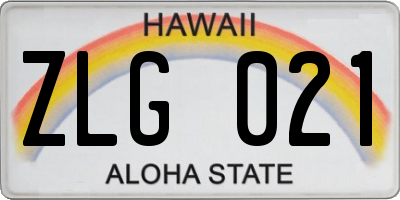 HI license plate ZLG021