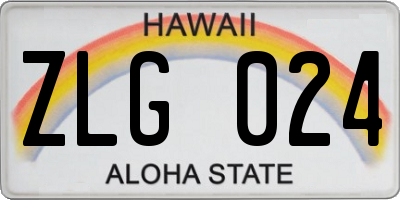 HI license plate ZLG024