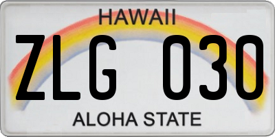 HI license plate ZLG030