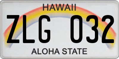 HI license plate ZLG032