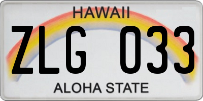 HI license plate ZLG033
