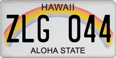 HI license plate ZLG044