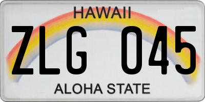 HI license plate ZLG045