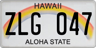 HI license plate ZLG047