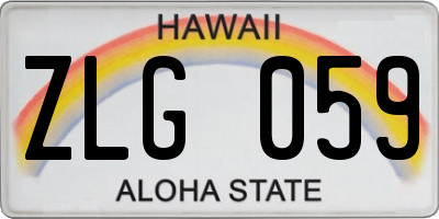 HI license plate ZLG059