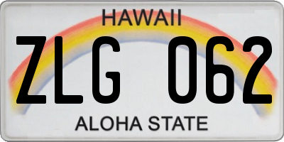 HI license plate ZLG062