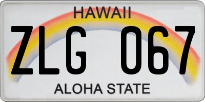 HI license plate ZLG067