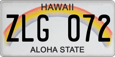 HI license plate ZLG072