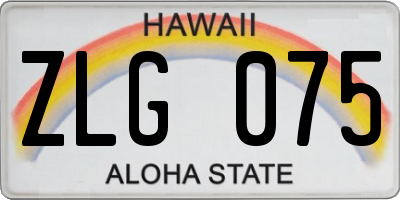 HI license plate ZLG075