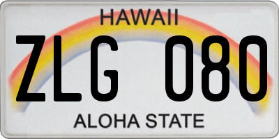 HI license plate ZLG080
