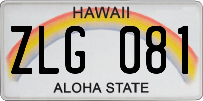 HI license plate ZLG081