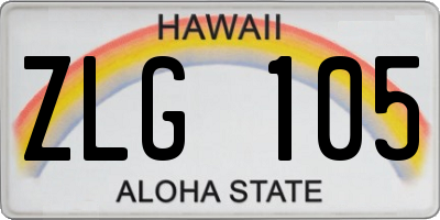 HI license plate ZLG105