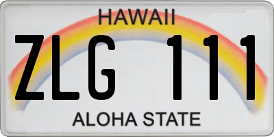 HI license plate ZLG111