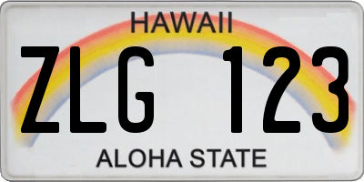 HI license plate ZLG123