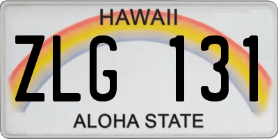 HI license plate ZLG131