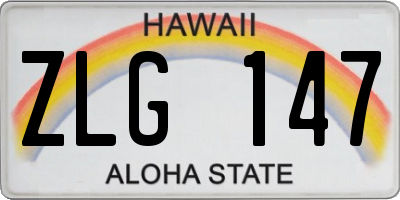 HI license plate ZLG147