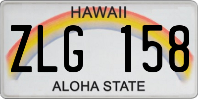 HI license plate ZLG158