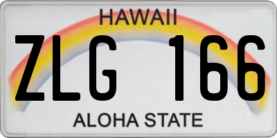 HI license plate ZLG166