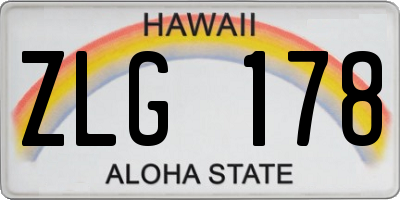 HI license plate ZLG178