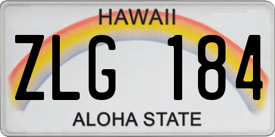 HI license plate ZLG184