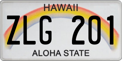 HI license plate ZLG201