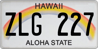 HI license plate ZLG227