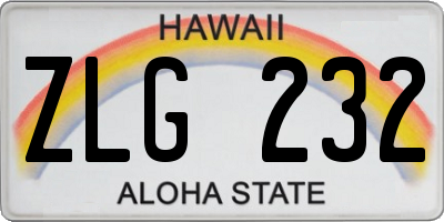 HI license plate ZLG232