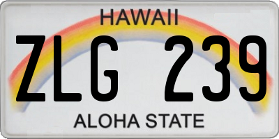 HI license plate ZLG239