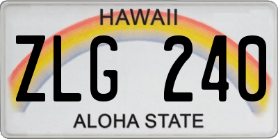 HI license plate ZLG240