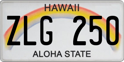 HI license plate ZLG250