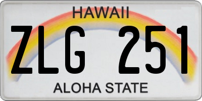HI license plate ZLG251
