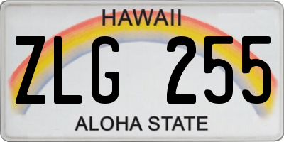 HI license plate ZLG255