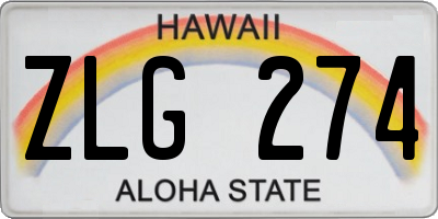 HI license plate ZLG274