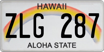 HI license plate ZLG287