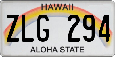 HI license plate ZLG294