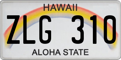HI license plate ZLG310