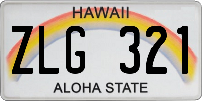 HI license plate ZLG321