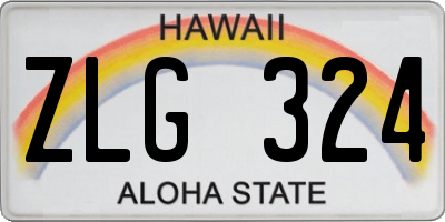 HI license plate ZLG324