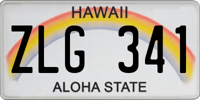 HI license plate ZLG341