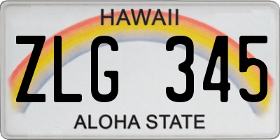 HI license plate ZLG345