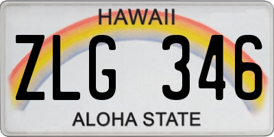 HI license plate ZLG346