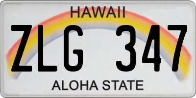 HI license plate ZLG347