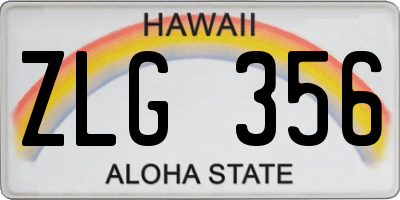 HI license plate ZLG356
