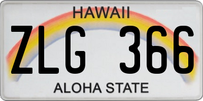 HI license plate ZLG366