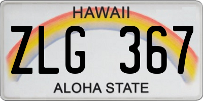 HI license plate ZLG367