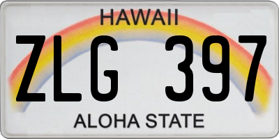 HI license plate ZLG397
