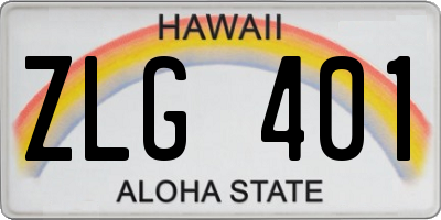 HI license plate ZLG401
